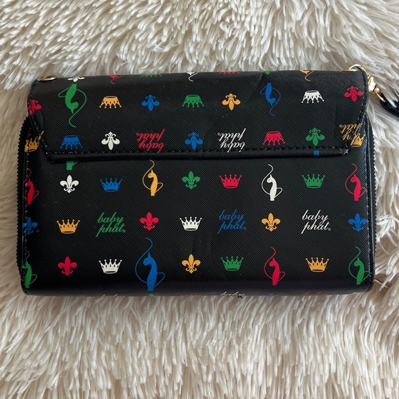 Baby Phat Black Wallet with Colorful Crown Design - Picture 2 of 7
